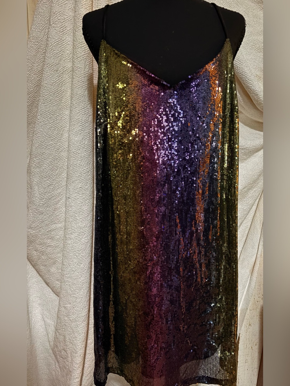 Wild Fable Sequin Slip Dress in Iridescent Purple and Gold XL NWT